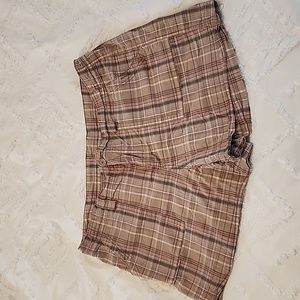 Tan & Pink Plaid Faded Glory shorts Size 18